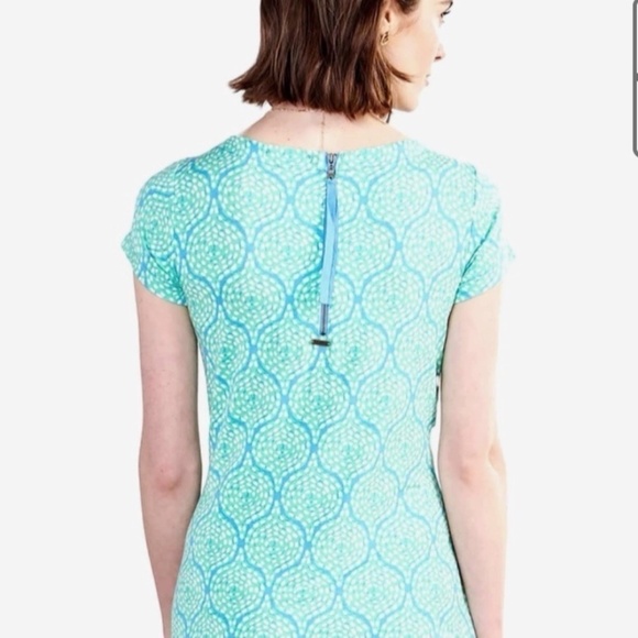 Hatley Nellie Short Sleeve Mini Mixed Flower Dot Print Zip Back Stretch Dress - Picture 11 of 11